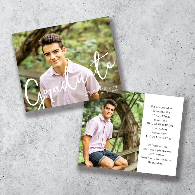 Faire-part de graduation de la photo de superposit (Créateur téléchargé)
