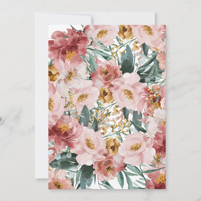 Faire-part de graduation de la photo florale de po (Dos)