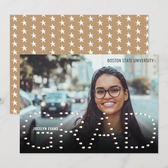 faire-part de graduation de la photo Gold 2025 (Devant / Derrière)