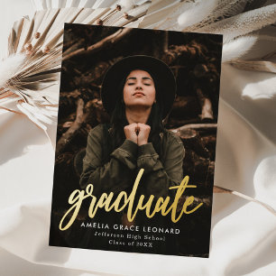 Faire-part de graduation de la photo Gold Foil par