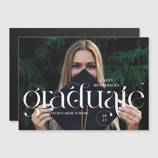 Faire-part de graduation de la photo Swirl magnéti (Devant / Derrière)