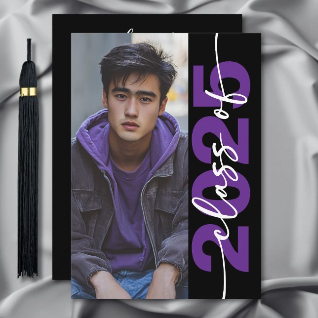 Faire-part de graduation de la typographie moderne (Modern Photo Script Graduation Announcement)