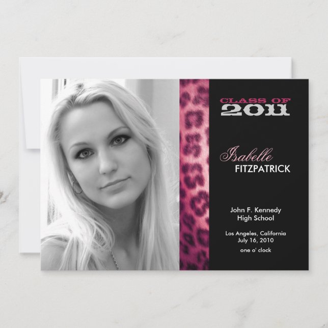 Faire-part de graduation de léopard Poster de anim (Devant)