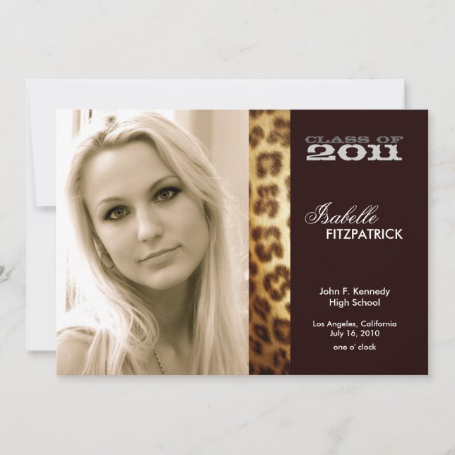 Faire-part de graduation de léopard Poster de anim (Devant)