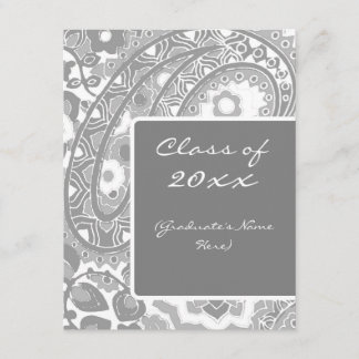 Faire-part de graduation de l'étude Grey and White