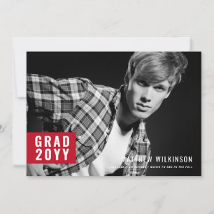 Faire-part de graduation de l'onglet rouge