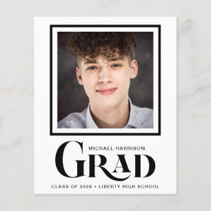 Faire-part de graduation de type gras de photo bud