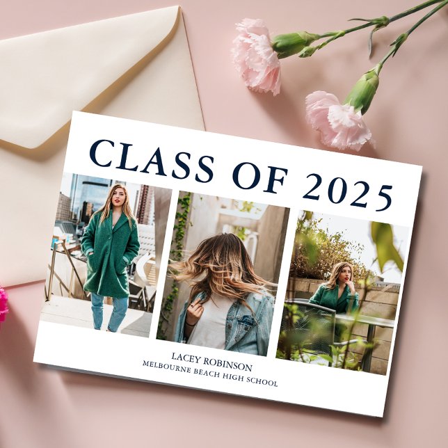 Faire-part de graduation du collage photo moderne (Modern Photo Collage Graduation Announcement)