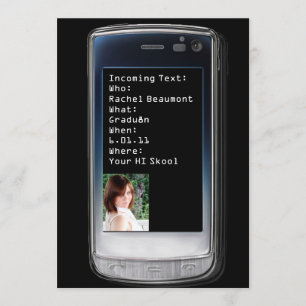 Faire-part de graduation du texte du téléphone cel