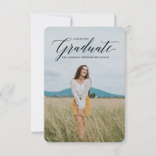 Faire-part de graduation en calligraphie simple et