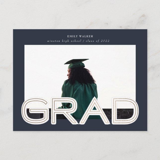 faire-part de graduation en or gras (Devant)