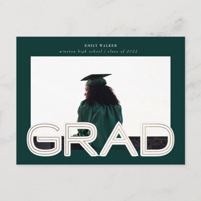 faire-part de graduation en or gras (Devant)