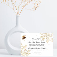 Faire-part de graduation en or sophistiquée