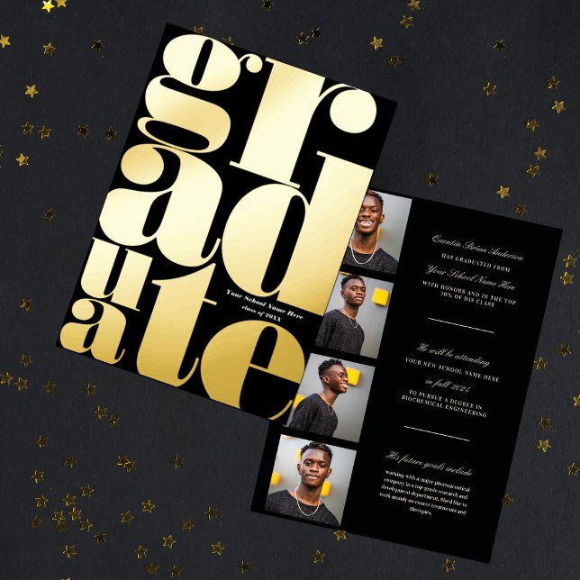 Faire-part de graduation en typographie simple mod (Créateur téléchargé)