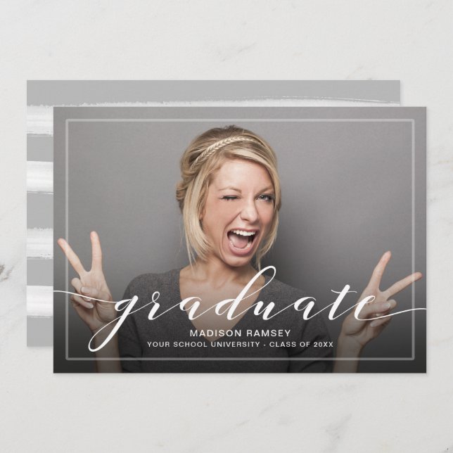 Faire-part de graduation et de la fête de la photo (Devant / Derrière)