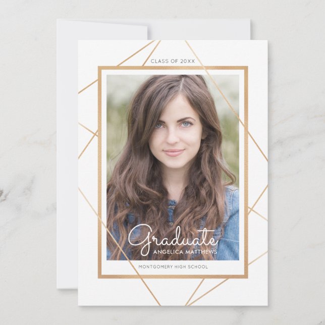 Faire-part de graduation géométrique (Devant)