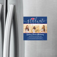 Faire-part de graduation magnétique rouge blanc et