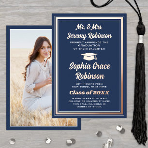 Faire-part de graduation Marine & Foil