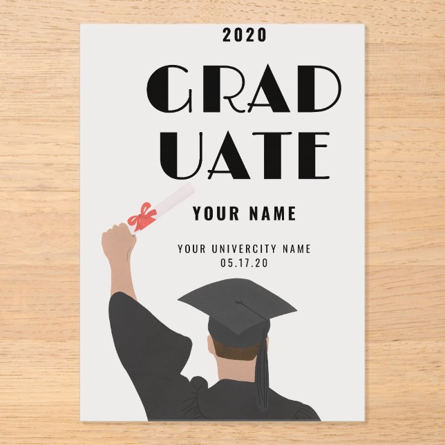 Faire-part de graduation moderne | Personnalisé (Recto)