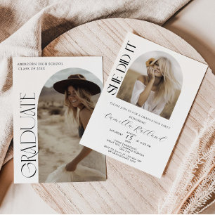 Faire-part de graduation photo Arch moderne