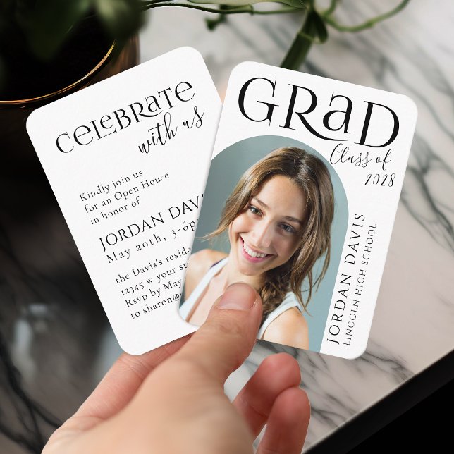Faire-part de graduation photo Arch moderne (Modern Arch Photo Graduation Announcement)