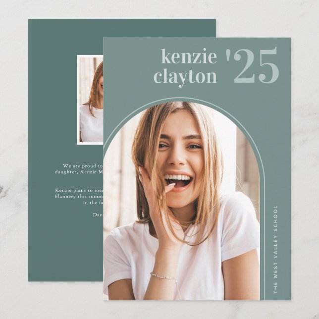 Faire-part de graduation photo Arch moderne (Devant / Derrière)