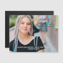 Faire-part de graduation photo avec mention Carte