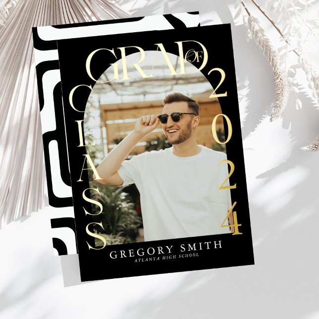 Faire-part de graduation photo Boho Arch moderne (Créateur téléchargé)