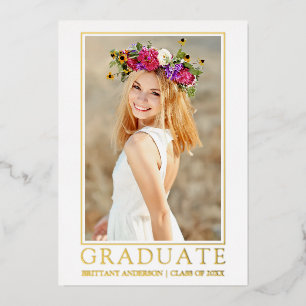 Faire-part de graduation photo Gold Foil moderne