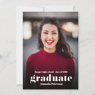 Faire-part de graduation photo minimale moderne