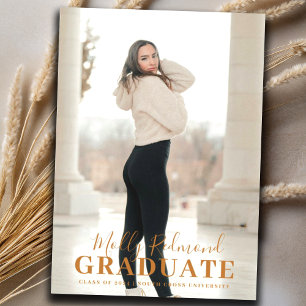 Faire-part de graduation photo minimale moderne