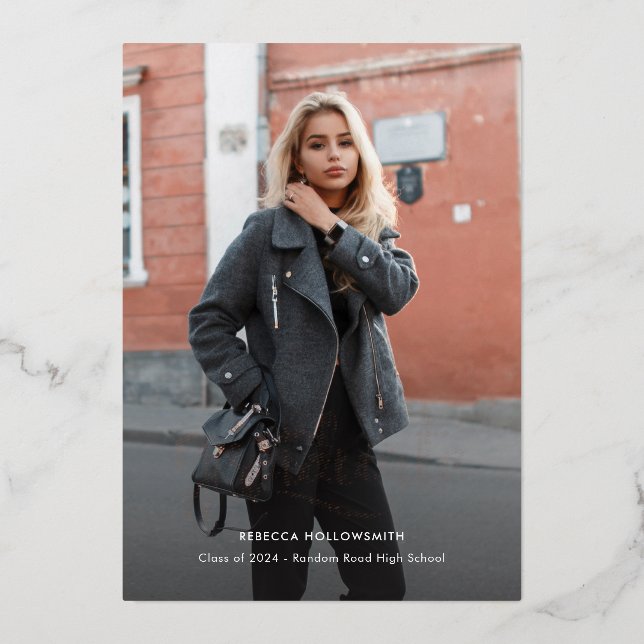 Faire-part de graduation photo moderne (Recto)