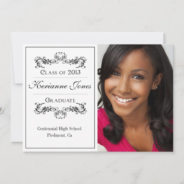 Faire-part de graduation photo moderne (Devant)