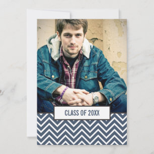 Faire-part de graduation photo moderne Chevron 3