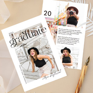 Faire-part de graduation photo moderne et minimale