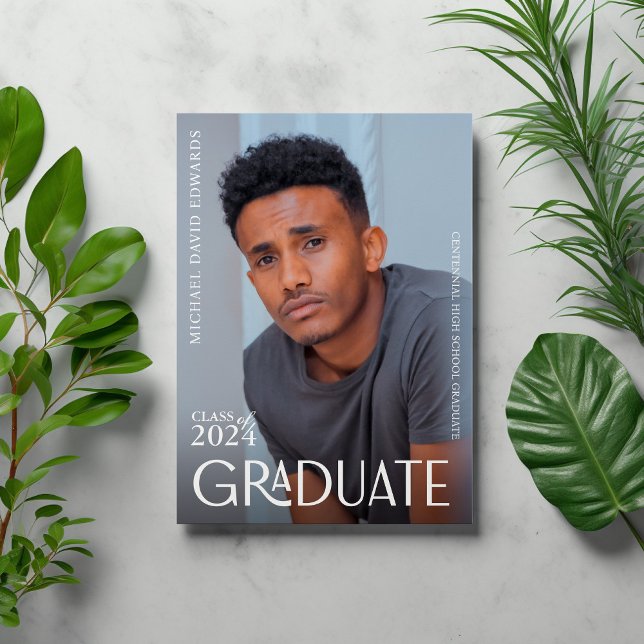Faire-part de graduation photo moderne - Minimalis (Créateur téléchargé)