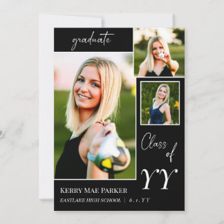Faire-part de graduation photo moderne tendance