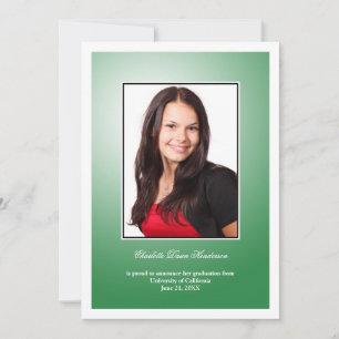 Faire-part de graduation photo personnalisée vert 