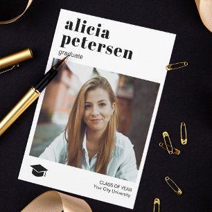Faire-part de graduation photo simple et moderne