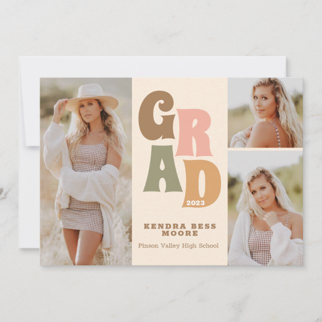 Faire-part de graduation rétrograde (Devant)