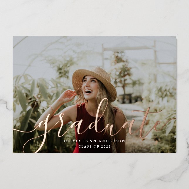 Faire-part de graduation simple de la bobine de sc (Recto)