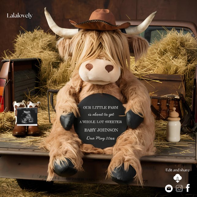 faire-part de grossesse à thème de la ferme à vach (Créateur téléchargé)