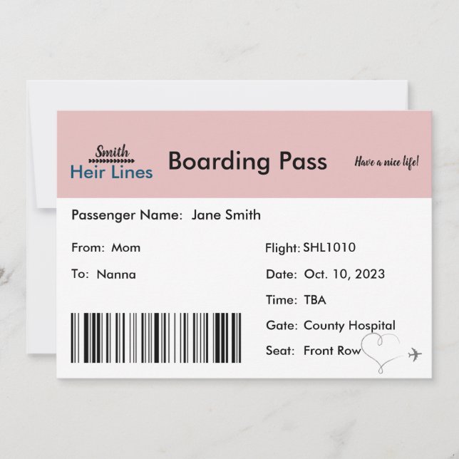 Faire-part de grossesse à thème de voyage (neutre) (Devant)