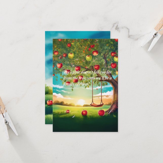 Faire-part de grossesse aquarelle (Devant/Arrière en situation)