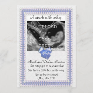 Faire-part de grossesse avec la photo d'ultrason