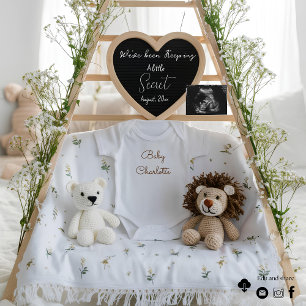 Faire-part de grossesse blanche minimale personnal