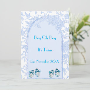 Faire-part de grossesse Blue Twin Boys
