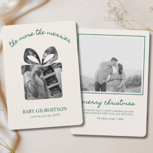 Faire-part de grossesse Carte de Noël Vert moderne