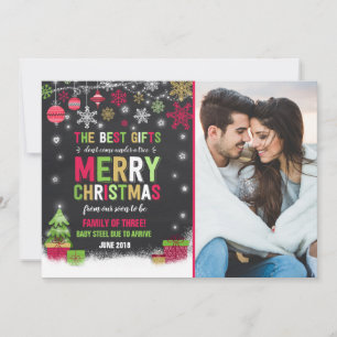 Faire-part de grossesse Carte photo de Noël Rouge