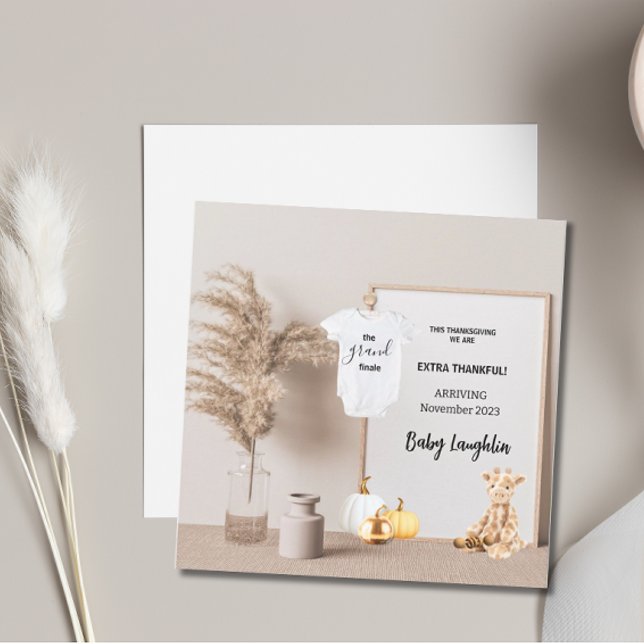 Faire-part de grossesse d'action de grâces supplém (Extra Thankful Thanksgiving Pregnancy Announcement)